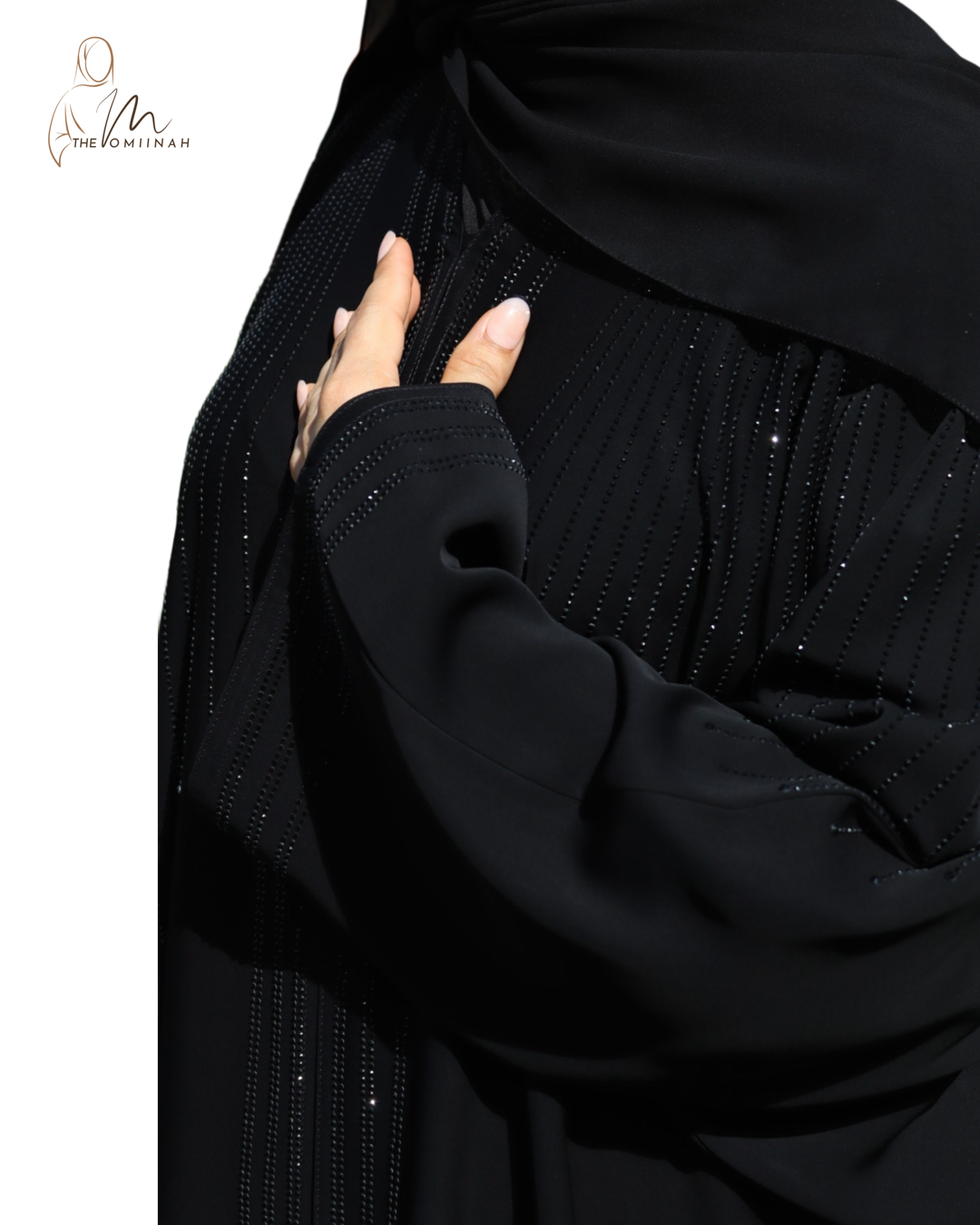 Gemstone Black Abaya